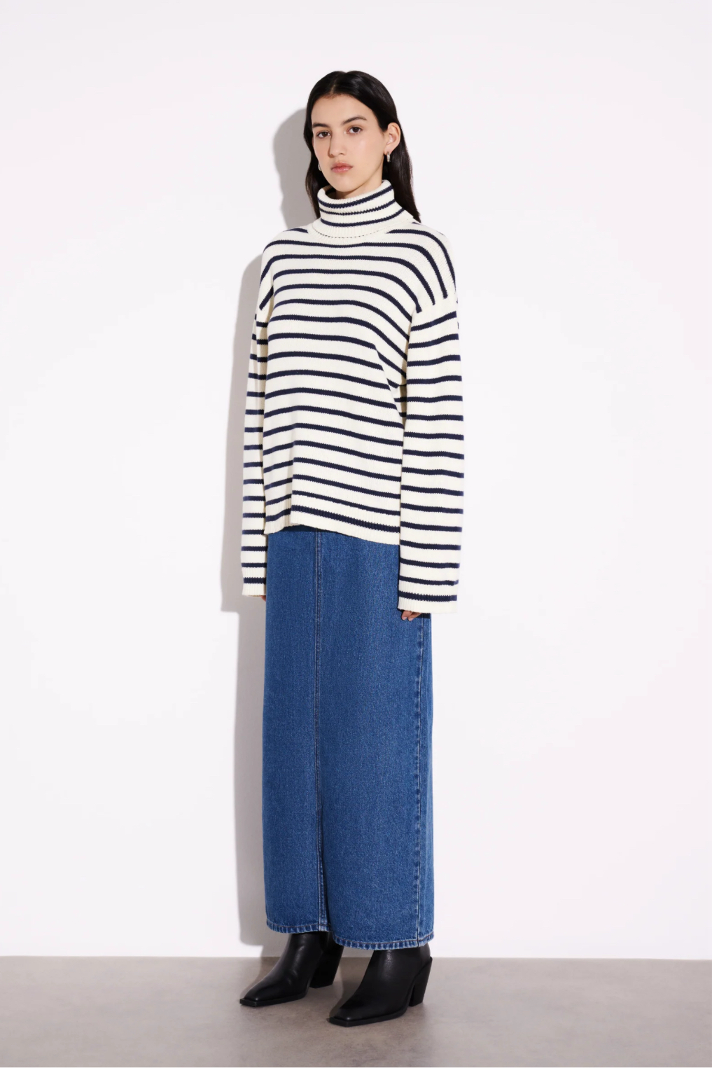 Nude Lucy Kai Turtleneck in Navy Stripe