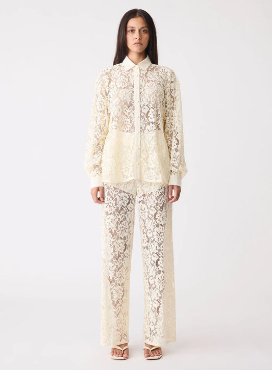 Esmaee Oasis Shirt in Ivory Lace