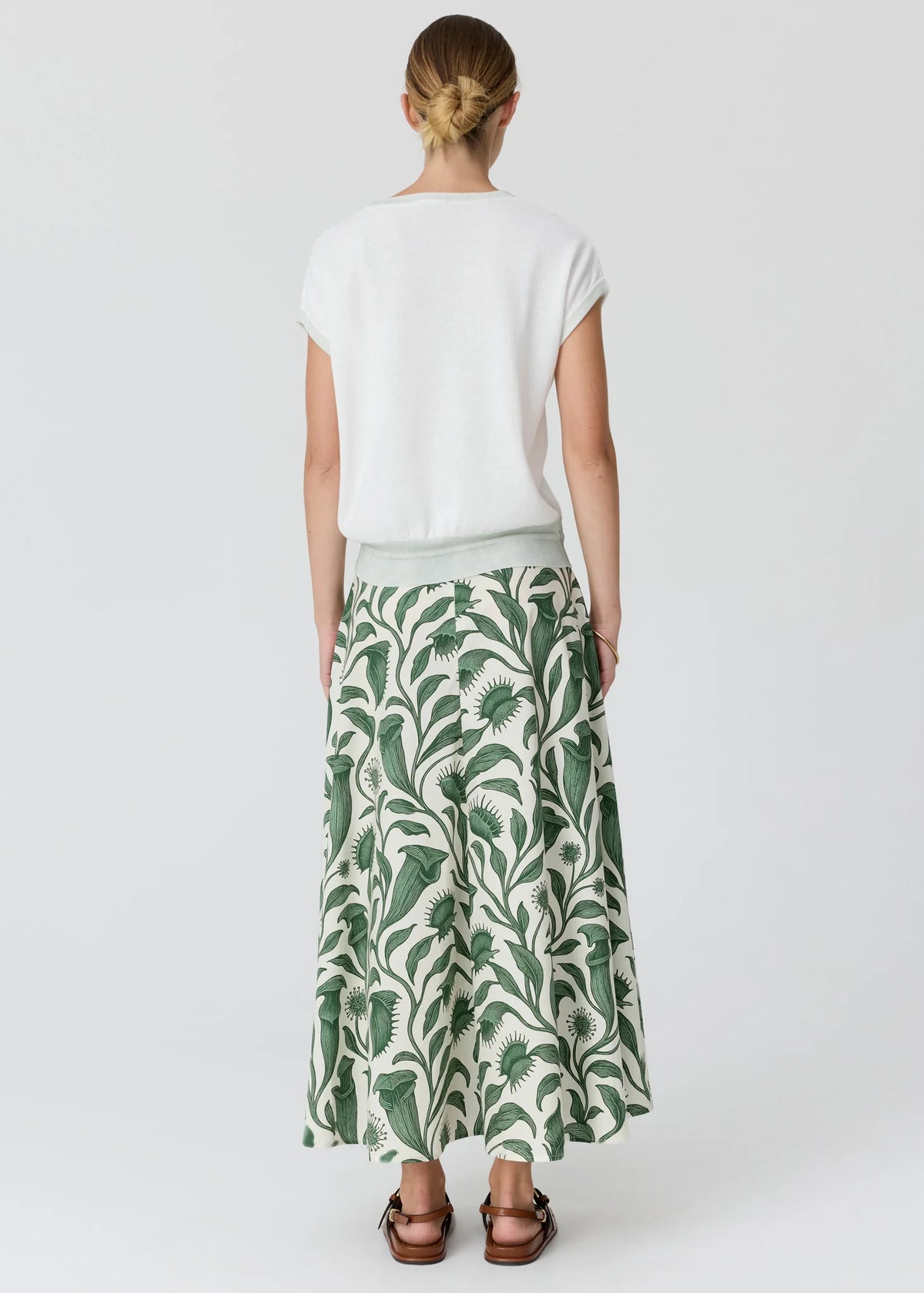 POL Reed Painted Knit Top in Chalk/Mint