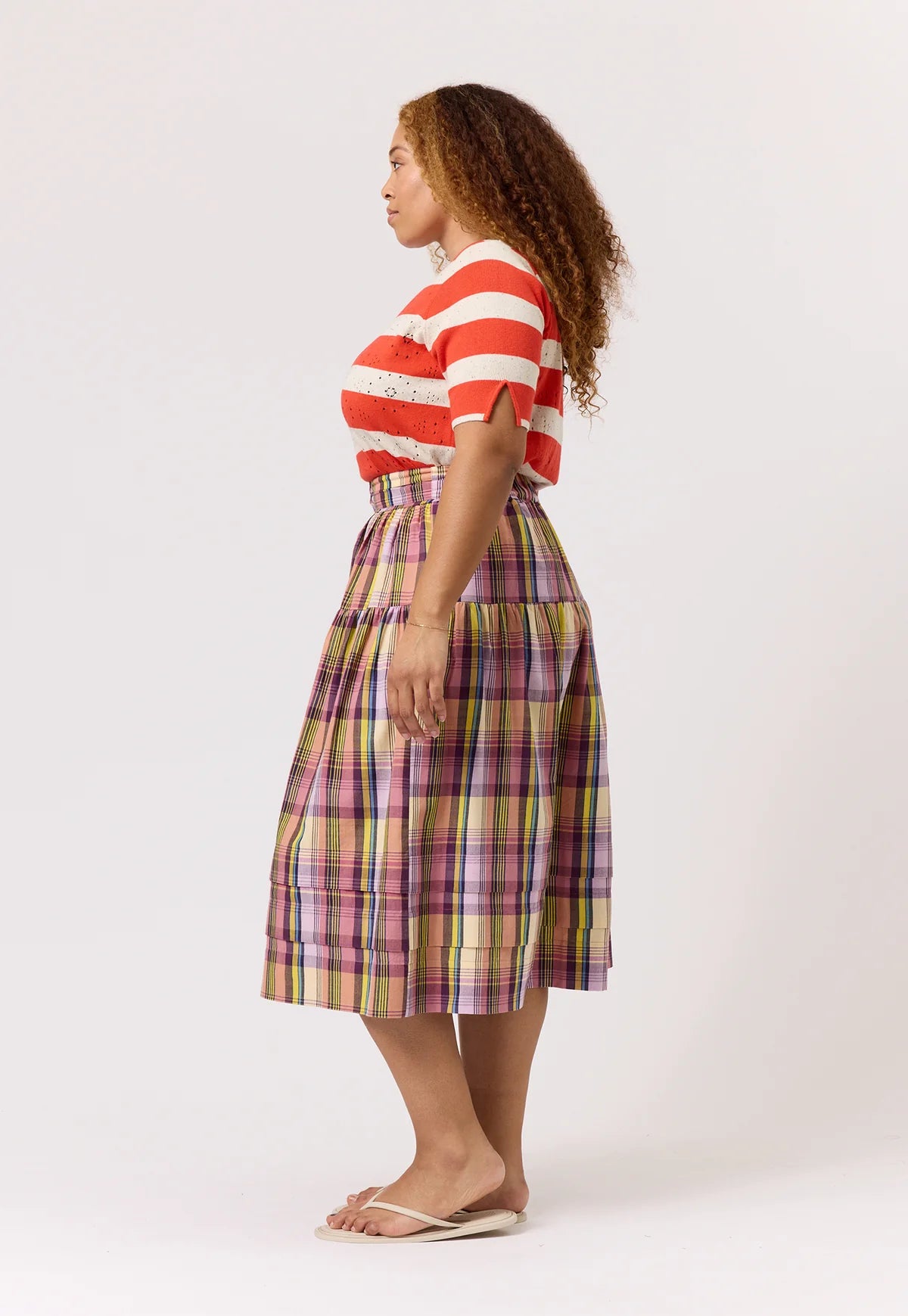 Nancybird Coco Pintuck Skirt in Acid Check