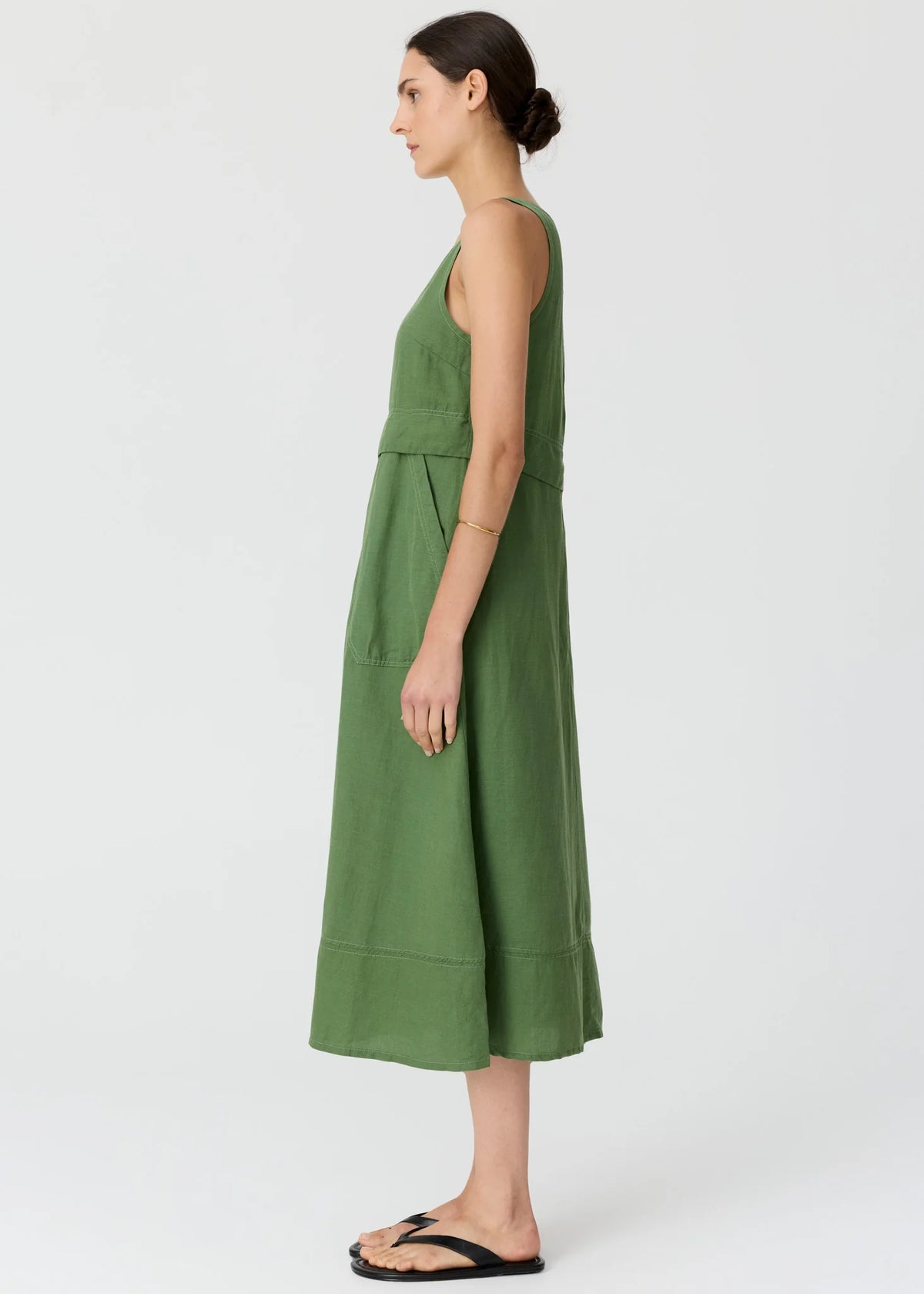 POL Frankie Double Layer Dress in Fern