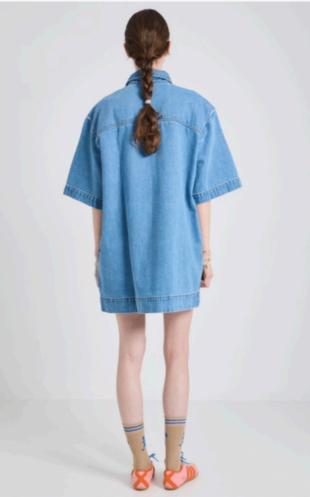 Outland Denim X Karen Walker Travellers Shirt Dress in Light Blue