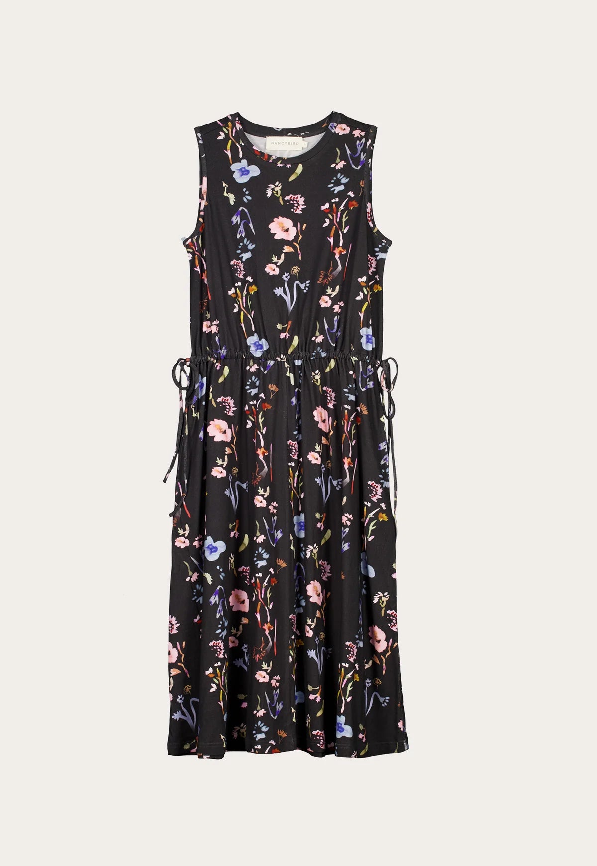 Nancybird Lidia Tie Dress in Watercolour Charcoal