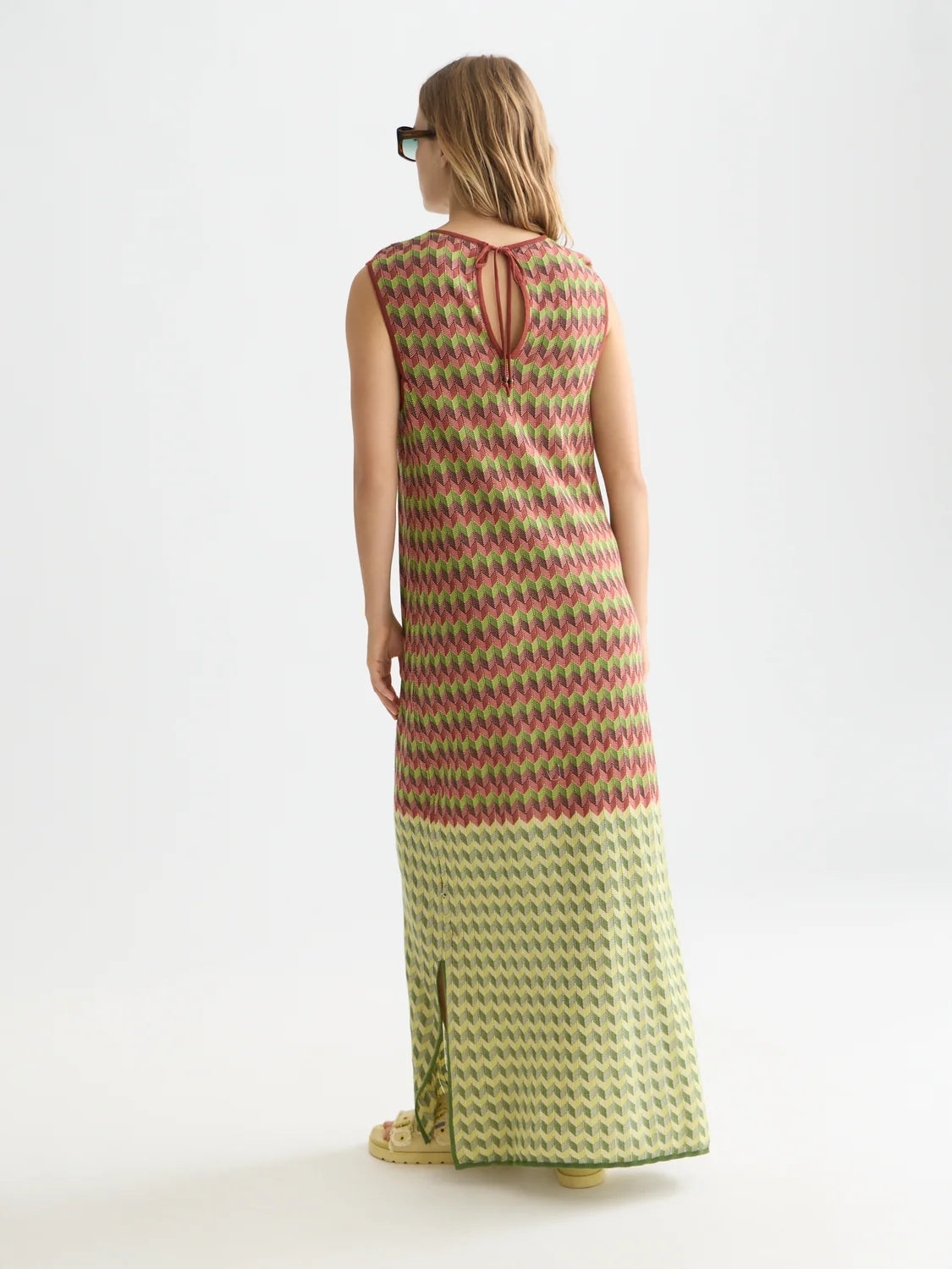 Scotch & Soda Chevron Knitted Maxi Dress in Burnt Henna