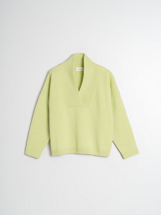 Indi & Cold Knitted Jumper with Shawl Collar in Sorbet