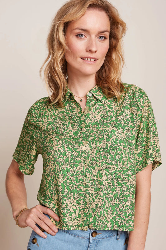King Louie Evelina Blouse Paradis in Jasmin Green