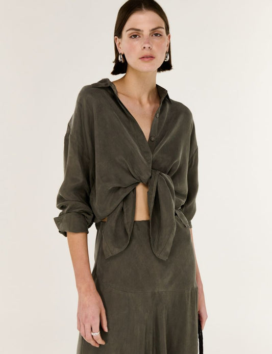 Staple the Label Stevie Long Sleeve Shirt Olive