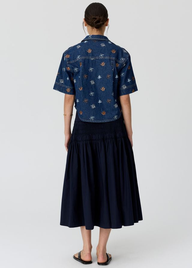 POL Gilt Emb. Shirt Denim/Copper