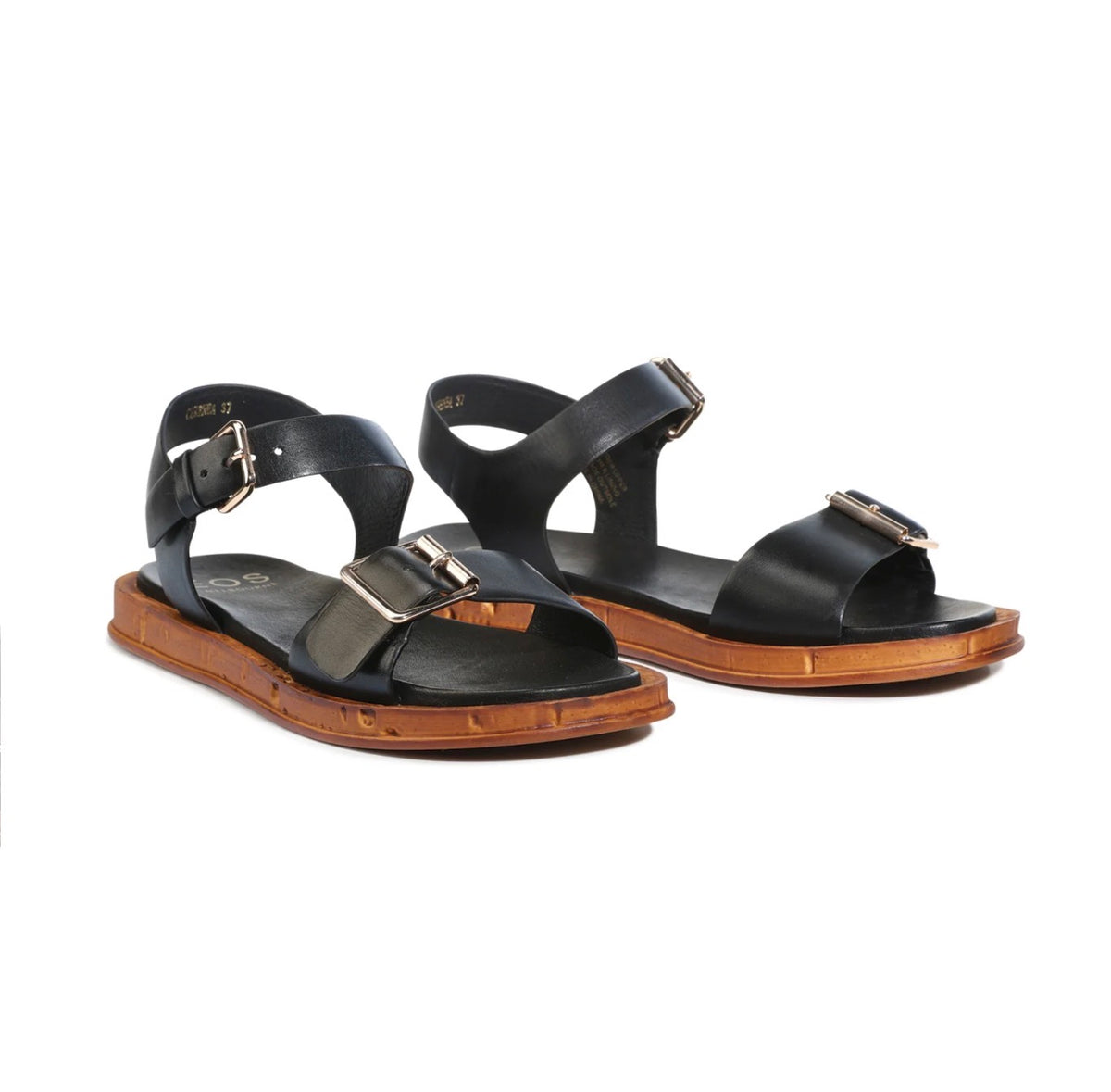 EOS Cerena Leather Sandal in Black