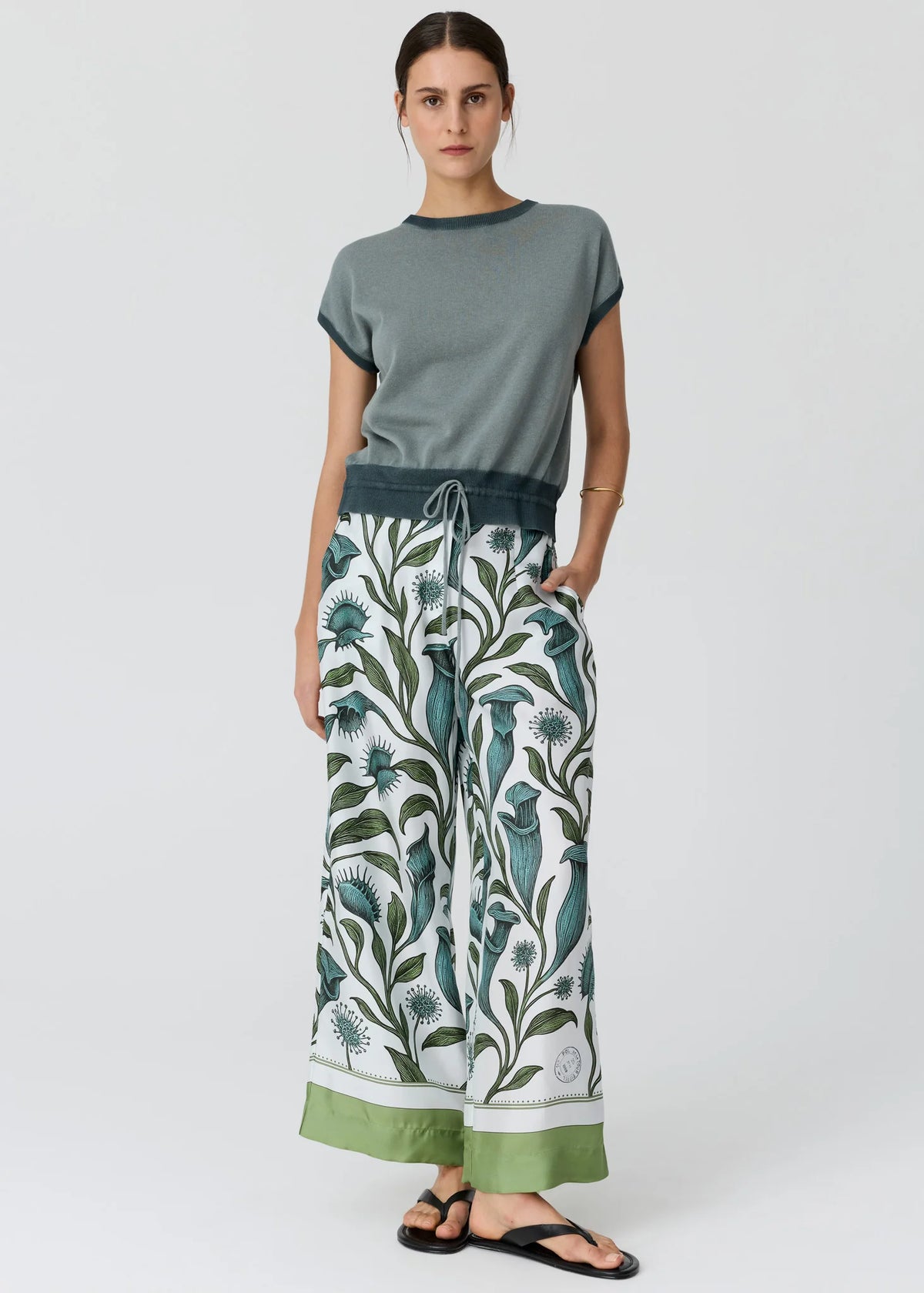 POL Reed Painted Knit Top in Ocean/Teal