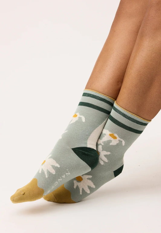 Nancybird Socks in Flannel Flower