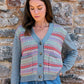 Maxted Button Down Cardigan in Charcoal Fairisle