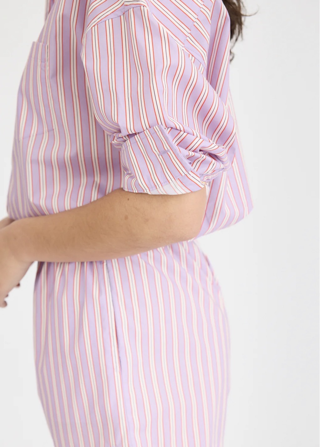 LMND Chiara Long Sleeve Shirt Stripe Viola / True Red / Cherry