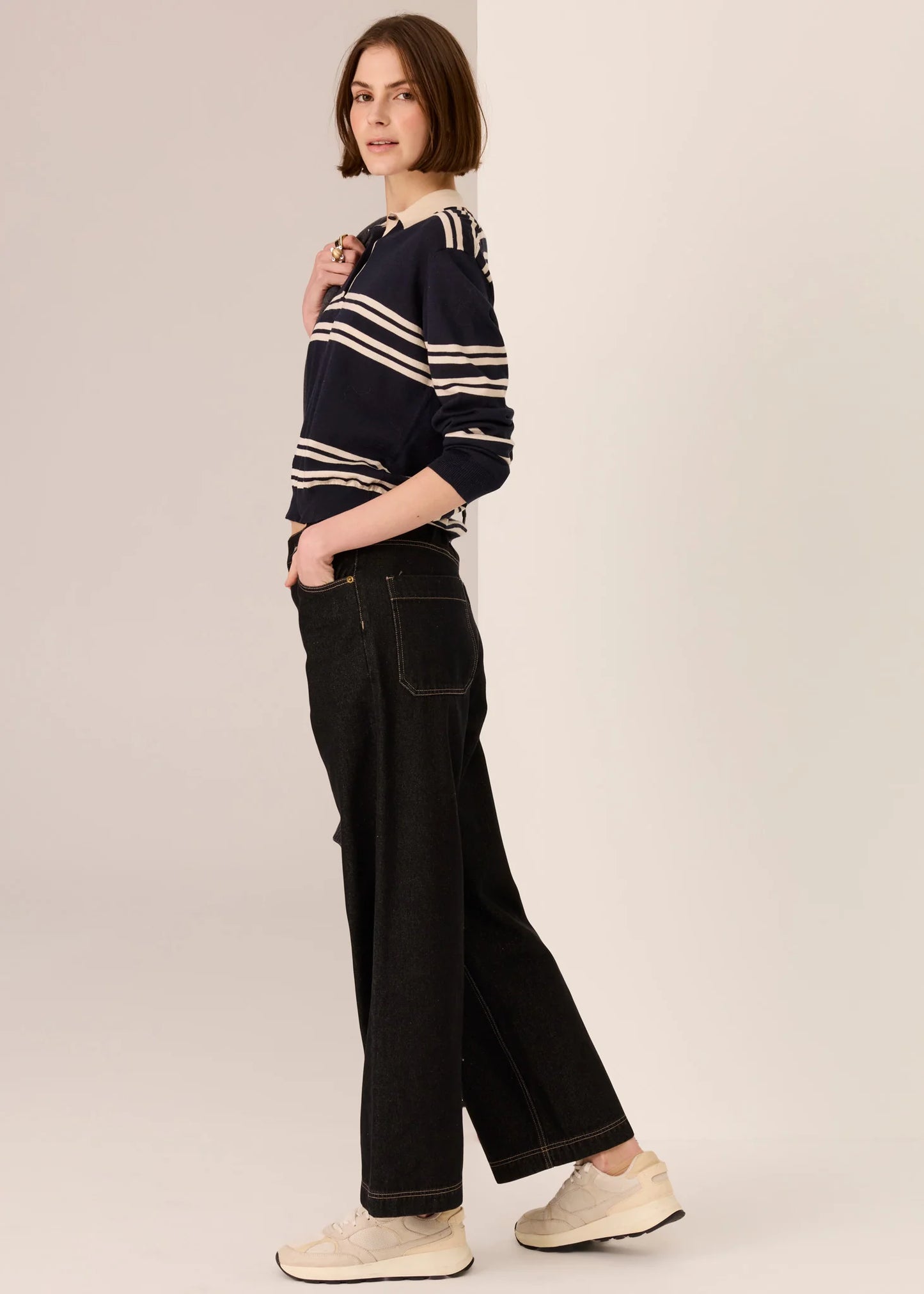 POL Andie Cropped Jean Black Wash