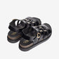 Yokono Tunez 255 Leather Sandal in Black
