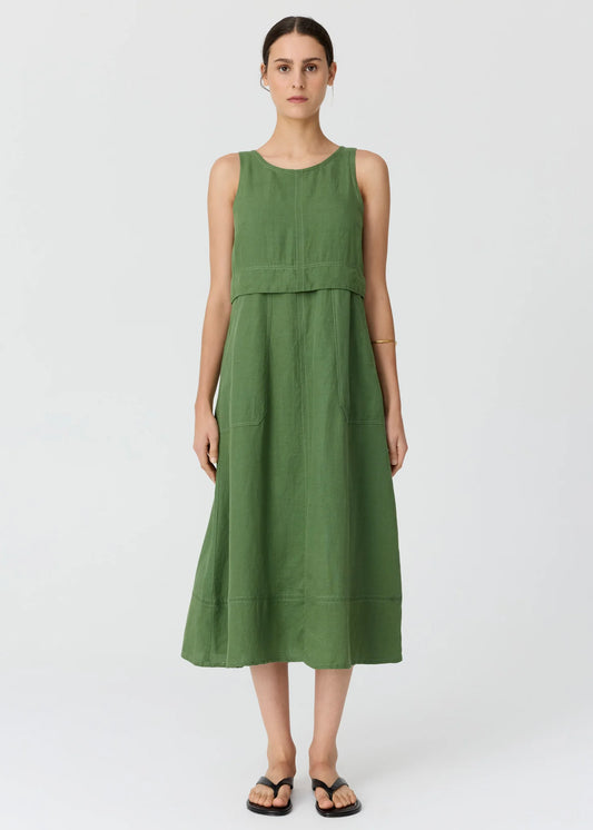 POL Frankie Double Layer Dress in Fern