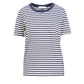 CC Heart Stripe T-Shirt Short Sleeve in Night Sky Blue and Cream