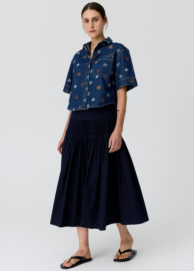 POL Gilt Emb. Shirt Denim/Copper