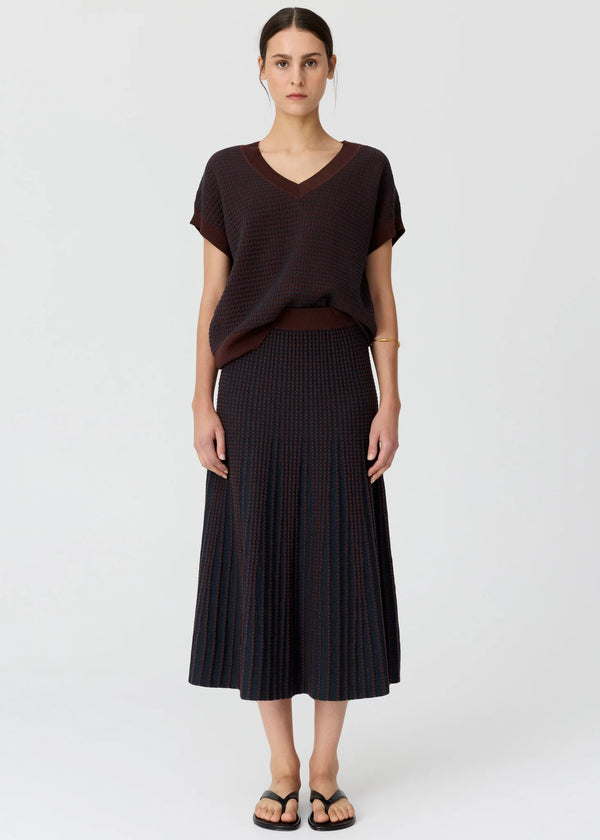 POL Evlyn Knit Top Choc/Ink
