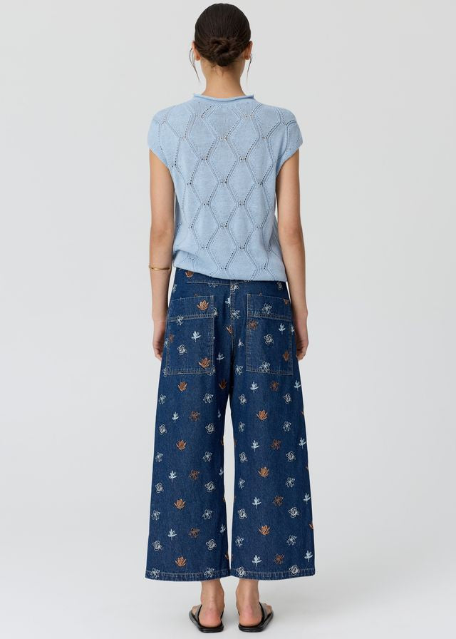 POL Gilt Emb. Pant Denim/Copper