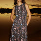 Nancybird Lidia Tie Dress in Watercolour Charcoal