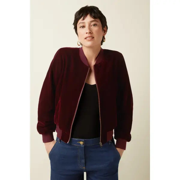 King Louie Bessie Bomber Jacket Gamine Velvet