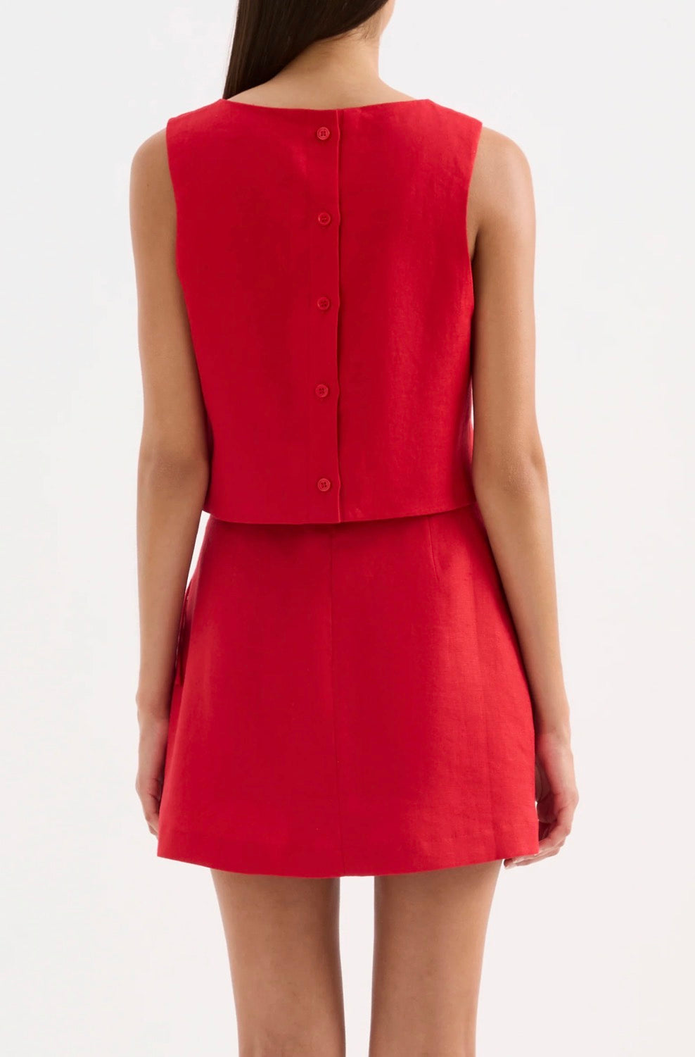 Nude Lucy Marli Linen Top Vermillion