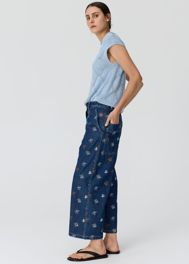 POL Gilt Emb. Pant Denim/Copper