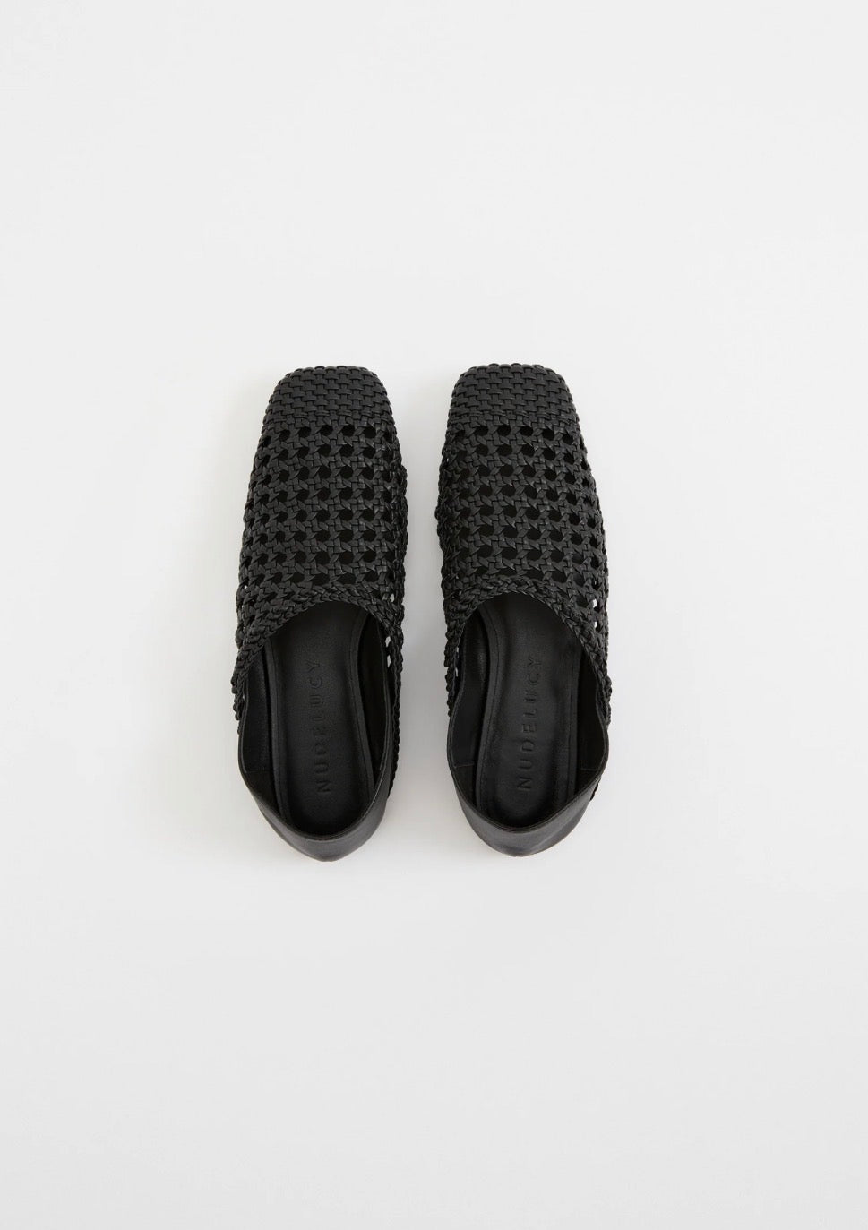 Nude Lucy Etta Crochet Flat Black