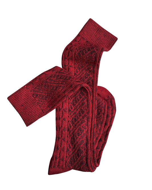 Tightology Vintage Long Merino Wool Socks in Red