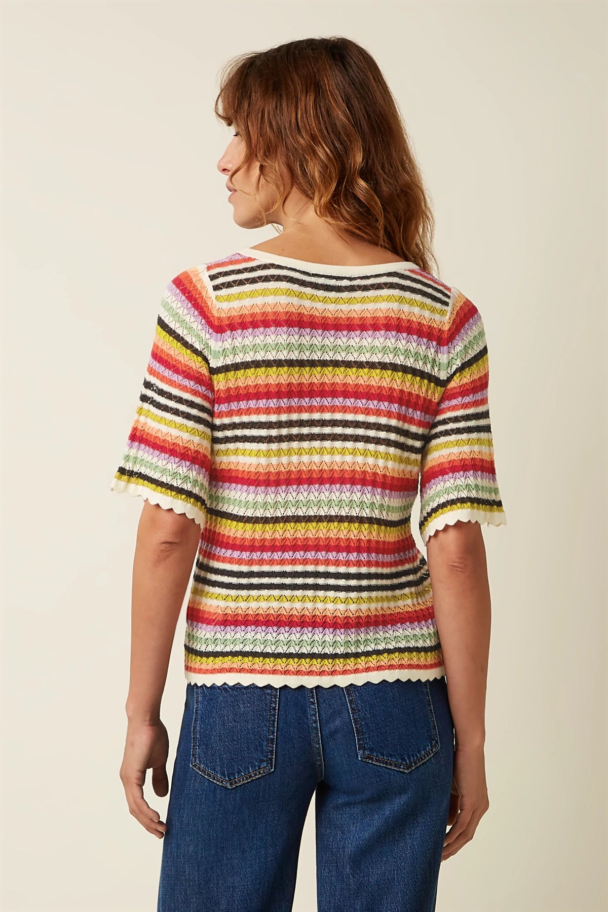 King Louie Marie Top Basile in Multi Colour Stripe