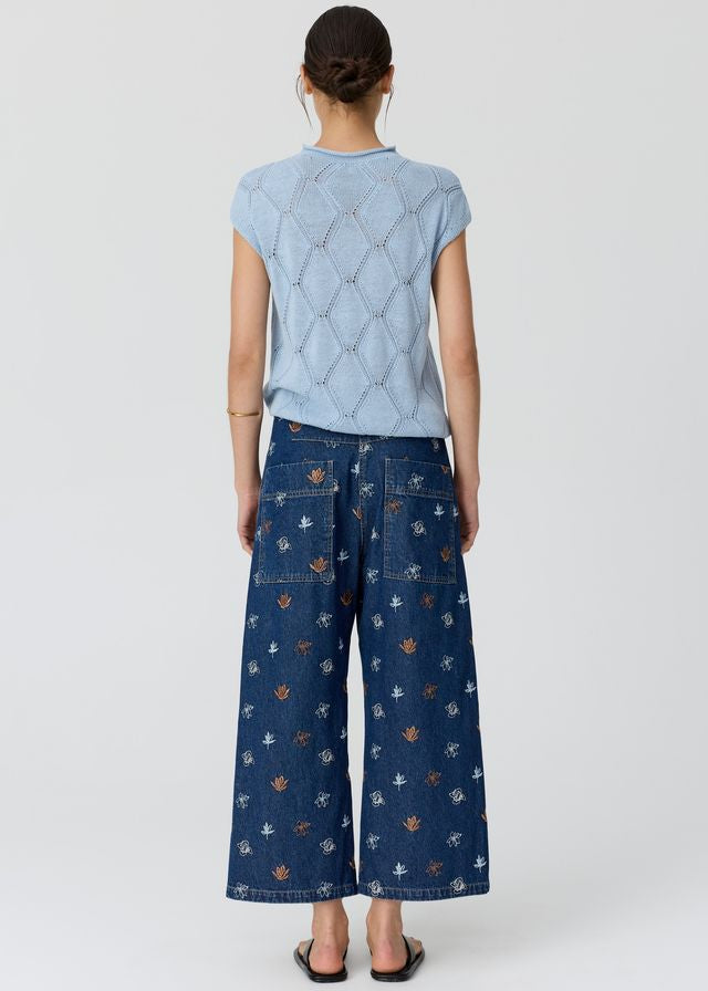 POL Gilt Emb. Pant Denim/Copper