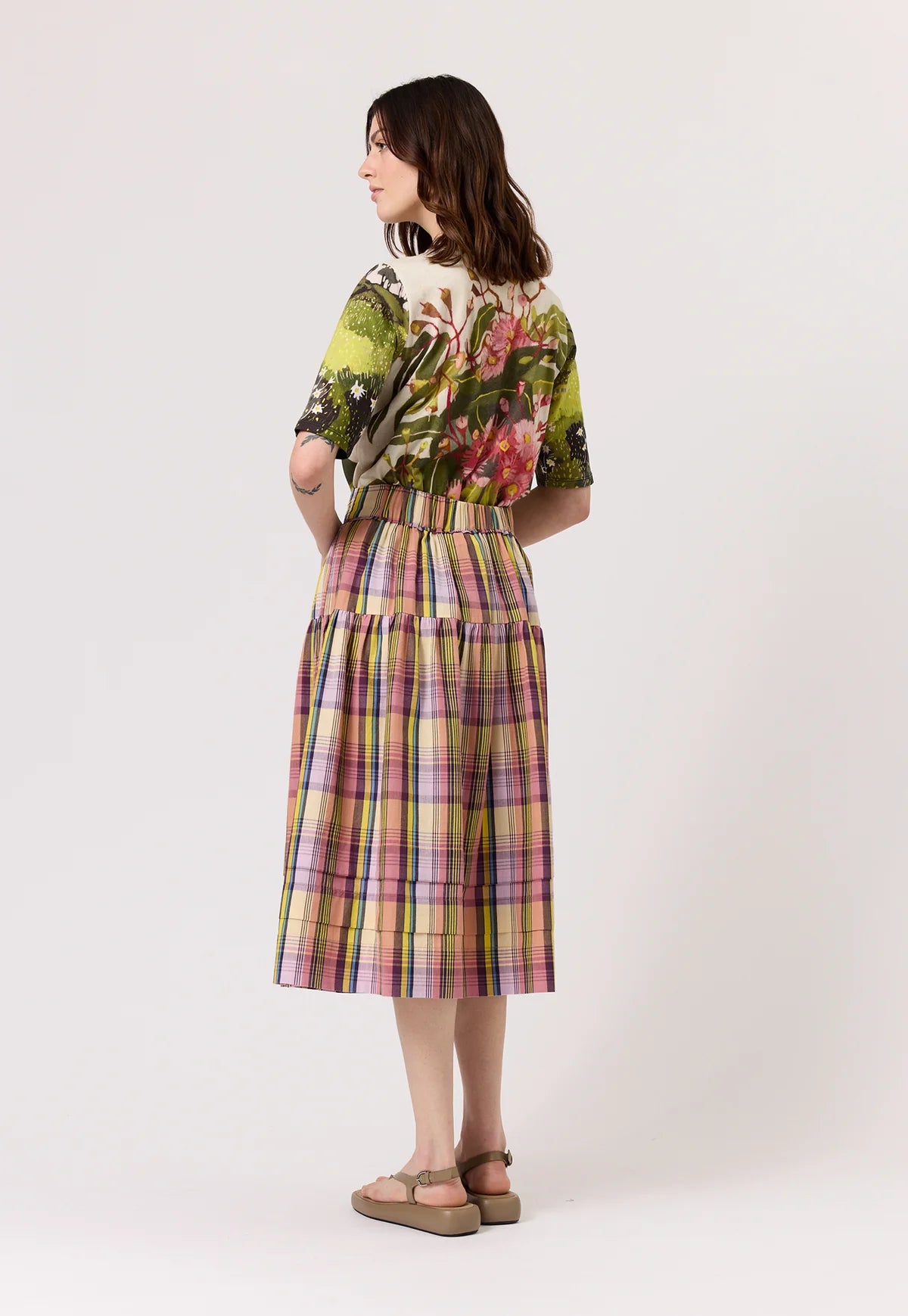 Nancybird Coco Pintuck Skirt in Acid Check