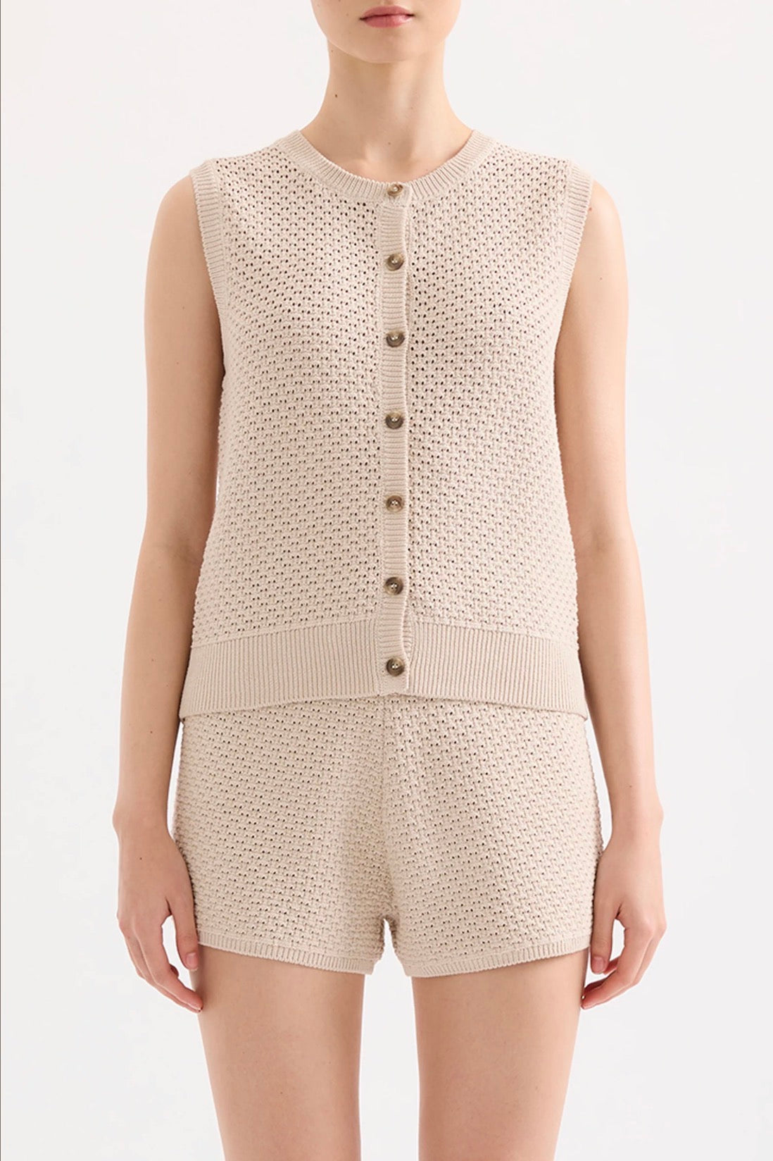 Nude Lucy Frazer Knit Tank in Buff