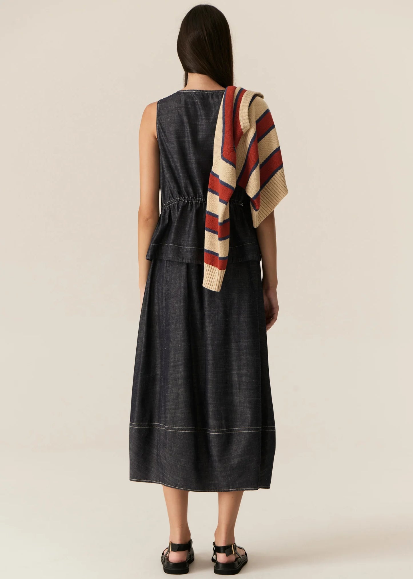 POL Avrid Chambray Bubble Skirt