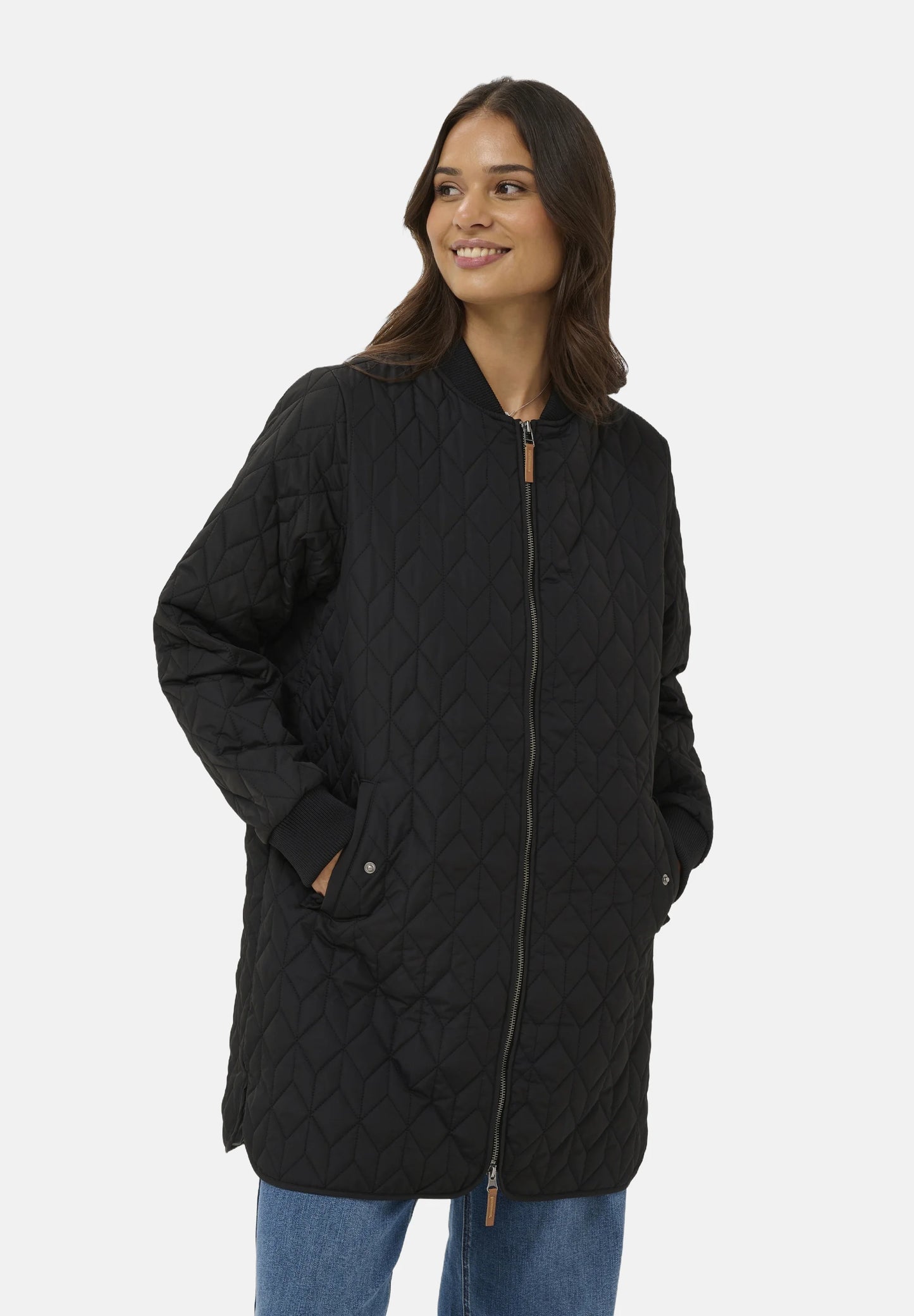 Kaffe KAlelia Long Quilt Jacket Black