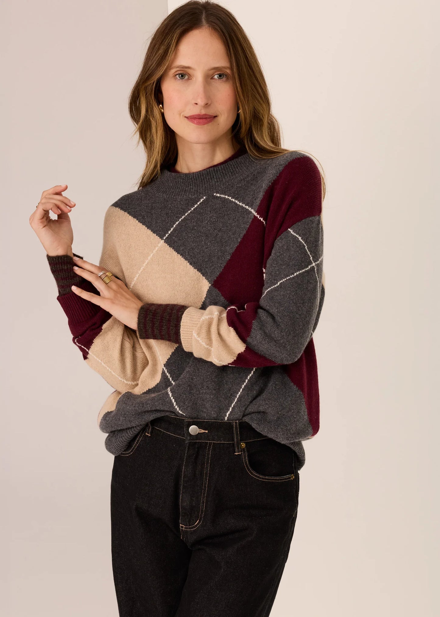 POL Loren Argyle Knit
