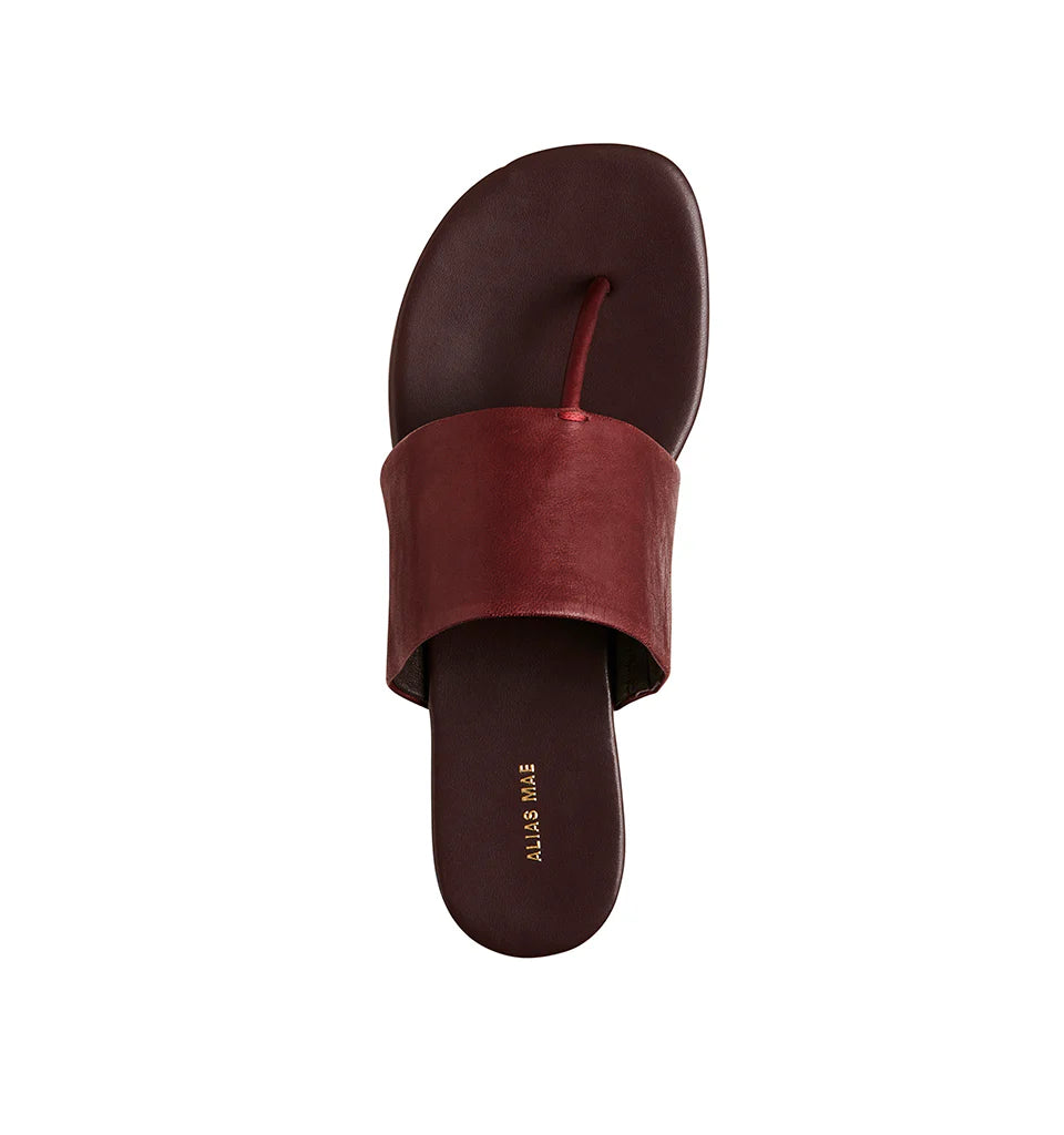 Alias Mae Heanie Leather Slide in Burgandy Leather