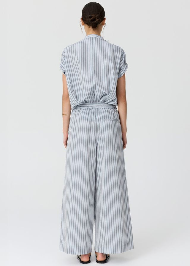 POL Bay Shirt Blue/Choc Stripe