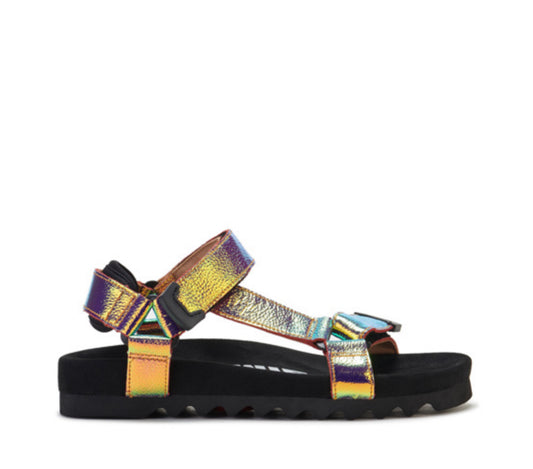 Rollie Sandal Tooth Wedge in Sunset Chrome