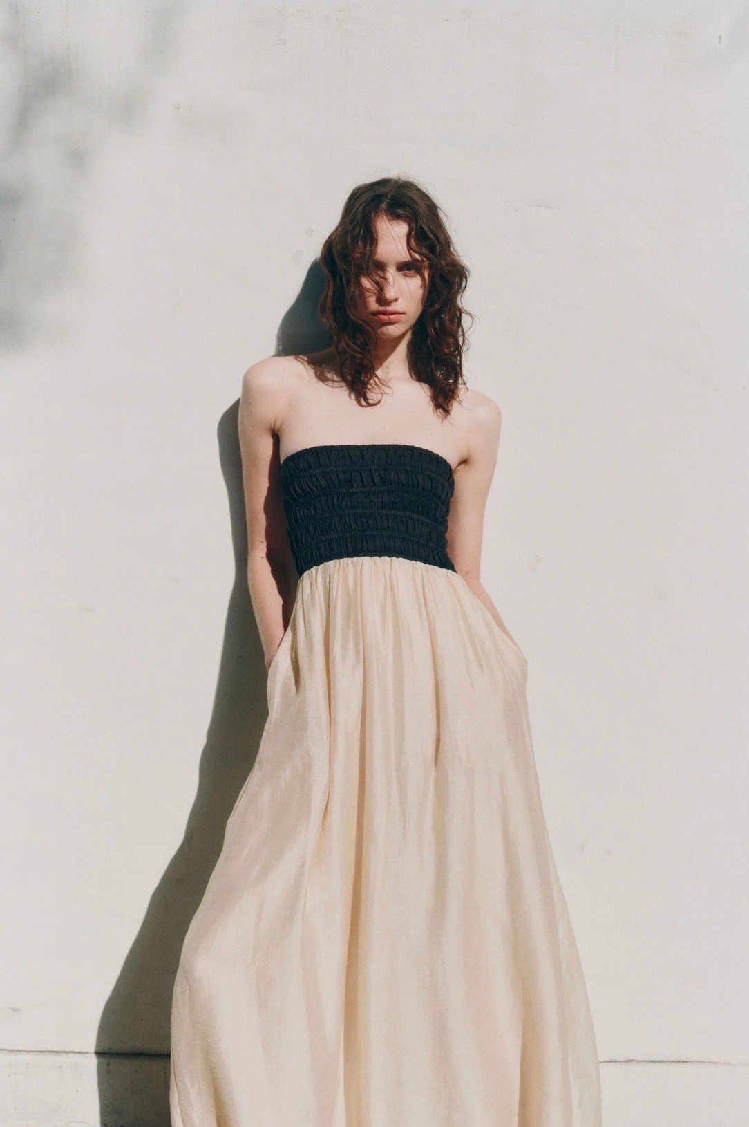 Nude Lucy Frances Shirred Maxi Dress