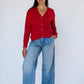 Maxted Button Down Cardigan in Red