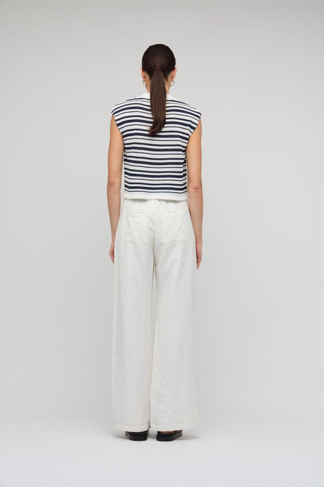 Staple the Label Palmer Stripe Knit Tank White/Navy
