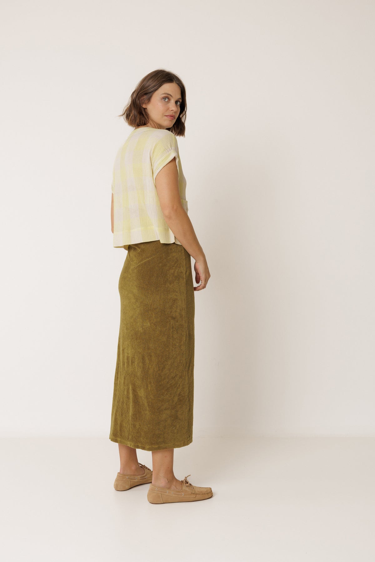 Indi and Cold Gingham Check Shirt in Wasabi