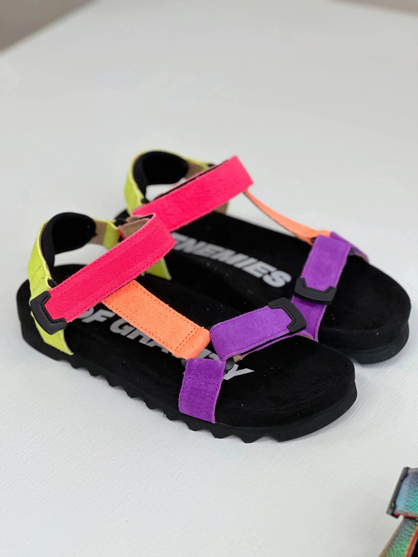 Rollie Sandal Tooth Wedge in Neon Pop