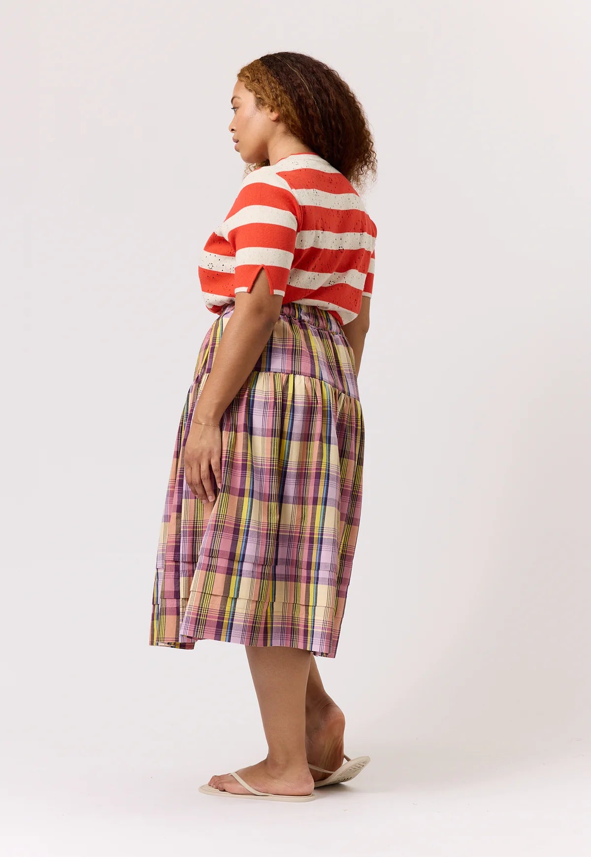 Nancybird Coco Pintuck Skirt in Acid Check