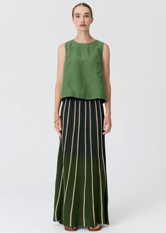 POL Frankie Button Tank Top in Fern