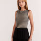 Staple the Label Mia Stripe Knit Tank in Black and Cream