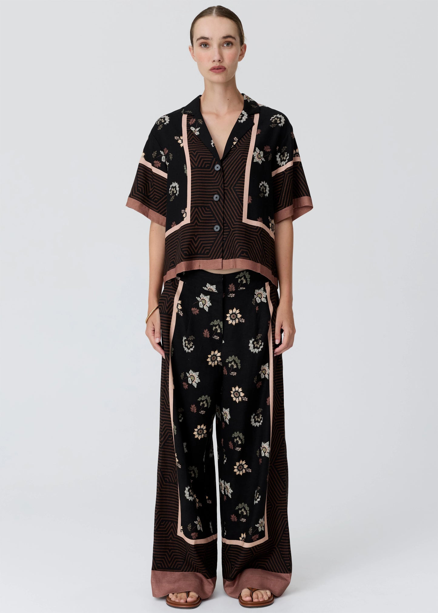 POL Trellis Shirt in Trellis Scarf Print