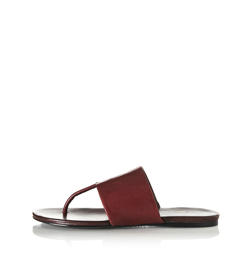 Alias Mae Heanie Leather Slide in Burgandy Leather